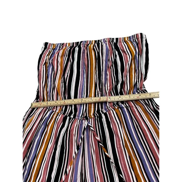 Wide Leg Striped High Waist Pants By Polly & Esther Size L - Picture 7 of 8